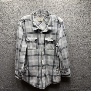 Too Foxy Shacked Women's Size XL Grey Plaid Button Up Shacked Ladies Size XL